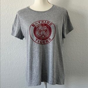 Bayside Tigers Gray Graphic Tee Saved by the Bell Halloween Costume Gildan Large